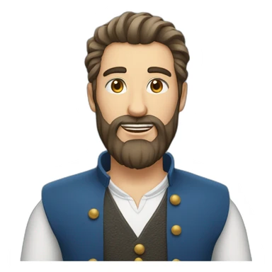 Homme cheveux châtain yeux bleu barbe sticker