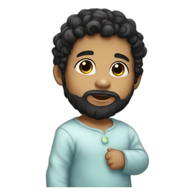 Baby angel with beard and black hair sticker