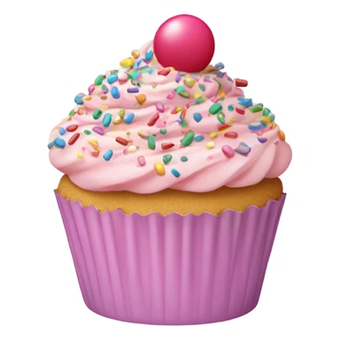 pastel pink cupcake, with colorful sprinkles on it sticker