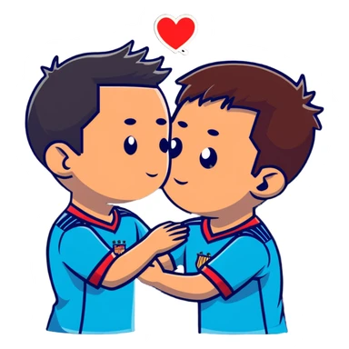 Ronaldo and Messi kissing sticker