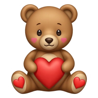 teddy bear with hearts sticker