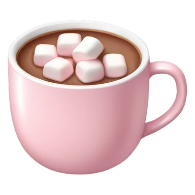 Light Pink mug of hot chocolate with marshmallows  sticker