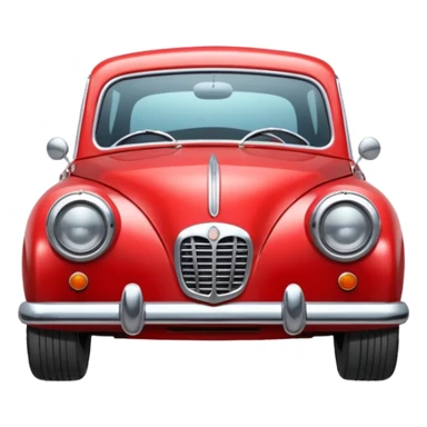red small retro car front sticker