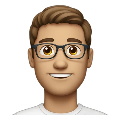 blue eyes man with glasses and brown hair sticker
