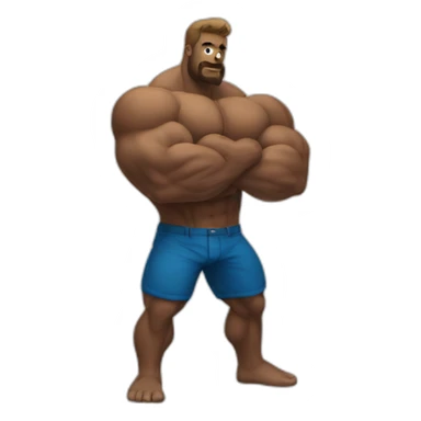 mega big biceps white sticker