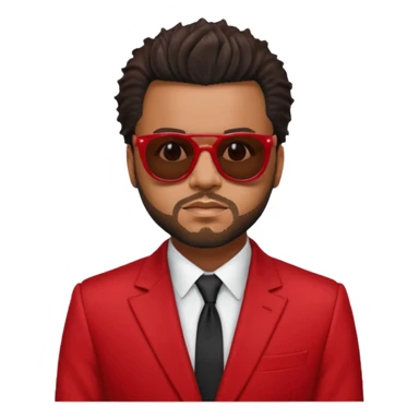 the weeknd in red suit and sunglasses sticker