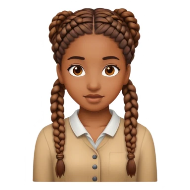 brown girl with braids sticker