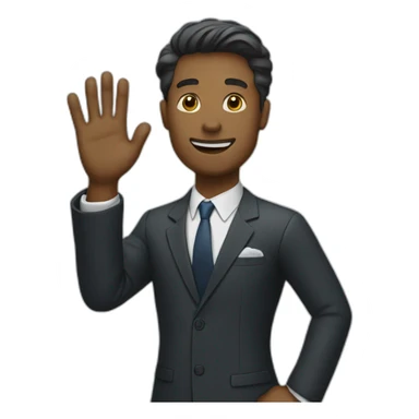Man raising hand in suit sticker