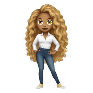 Full-body Beyonce with a big head sticker