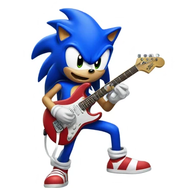 Sonic playing electric guitar  sticker
