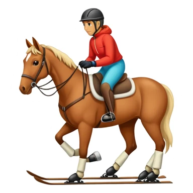 Skier behind a horse  sticker