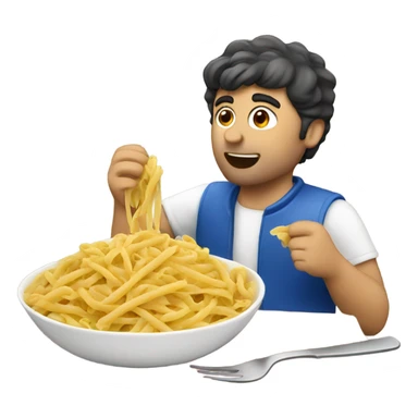 Italian guy eating pasta sticker