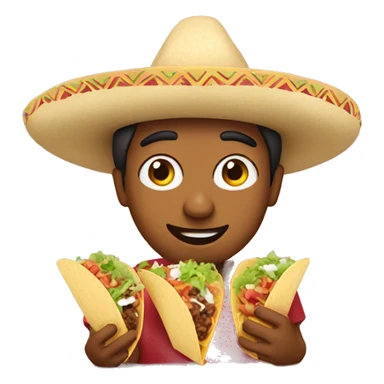 Mexican eating tacos sticker