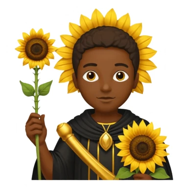 black god with sunflower, scepter sticker