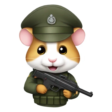 hamster combat soilder with gun sticker