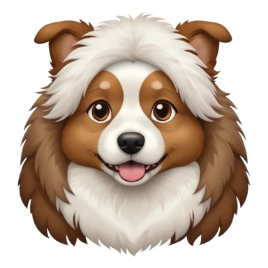 Dog wearing a Josué sticker