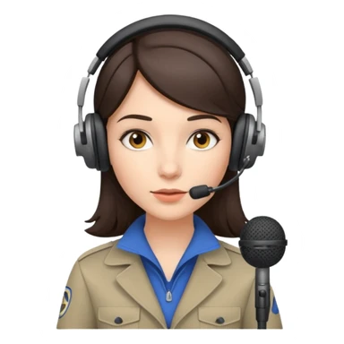 brunette girl interested in journalism, on-air reporting, silent film and sports sticker
