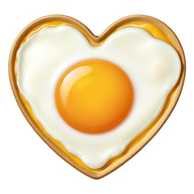 fried egg in the shape of a heart sticker