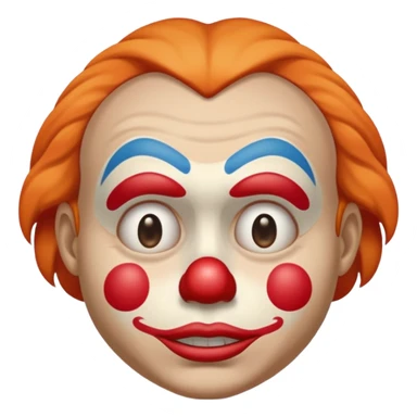 Taking off clown emoji face to reveal truly disappointed face emoji sticker