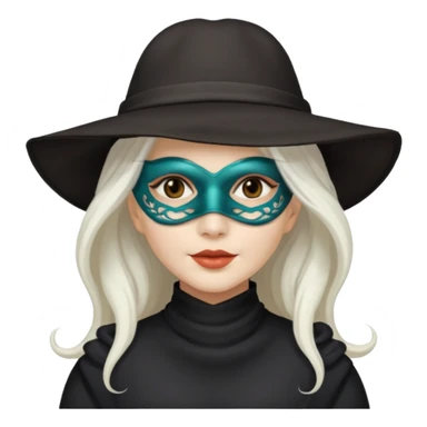 masked Women with hat long white hair  sticker