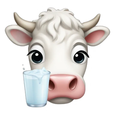 crying-cow-drinking-milk sticker
