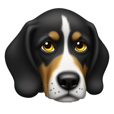 Perro negro con pañoleta amarilla  sticker