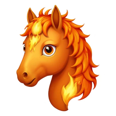 Scared fire horse emoji  sticker