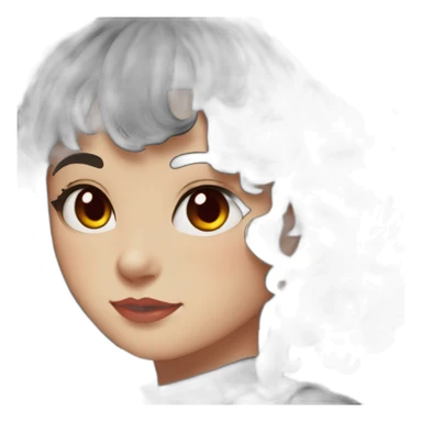 vintage, girl, cat ears, black hair, wavy hair, red eyes, black sclera sticker