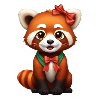 red panda with bow sticker