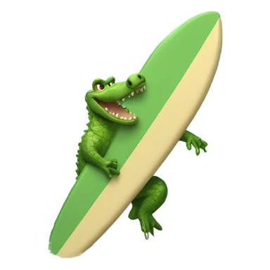 Crocodile on a surfboard ￼ sticker