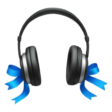 Headphones with blue ribbons  sticker