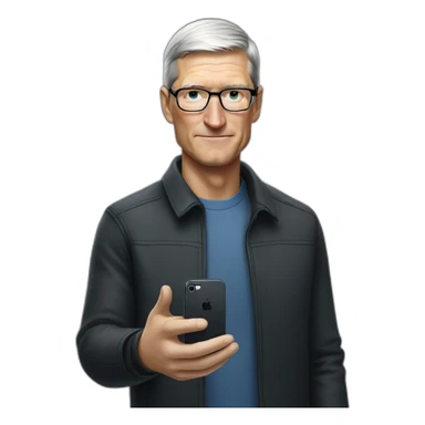 Tim Cook Holding a iPhone in his Hand  sticker
