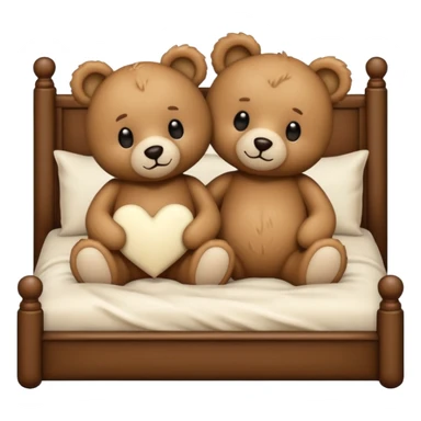 Teddy bear couple in the bed sticker