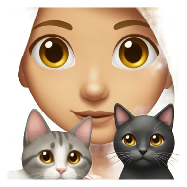 beautiful brown-eyed girl portrait cat sticker