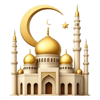 mosque with crescent moon sticker