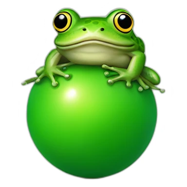 Frog sitting on 2 big green balls sticker