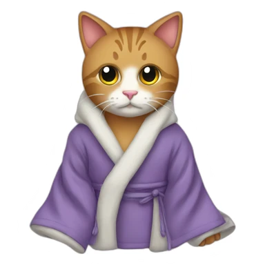 cat robe laptop sticker