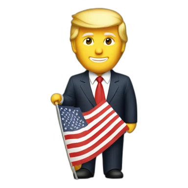 Trump holding China flag sticker