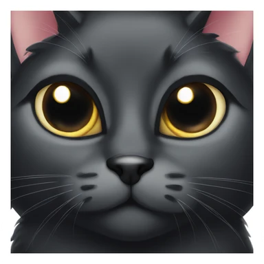 extremely huge eyed black cat sticker