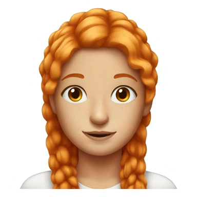Long orange hair girl with freckles  sticker