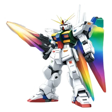 Gundam with a rainbow sticker
