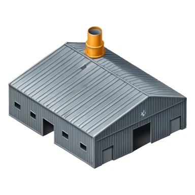military steel hangar isometry view sticker