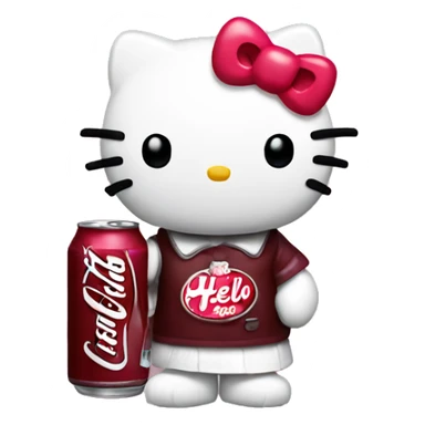 Hello kitty holding a Dr Pepper  sticker
