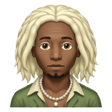 Black Male bob marley inspired hair platinum blonde with pearls makeup only head sticker
