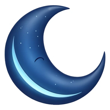Dark blue crescent moon sticker