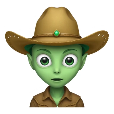 Alien with a cowboy hat sticker