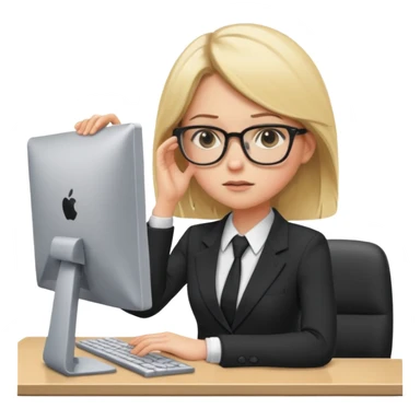 blondy girl with glasses learn analytics she is so pretty and seems like director bitch of company sticker