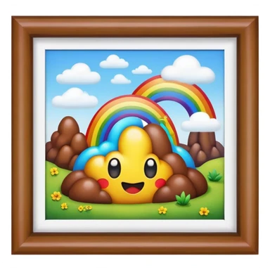 rainbow poop emoji landscape  sticker
