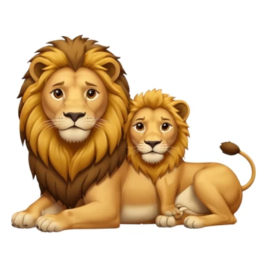 Lion and lioness at rest sticker