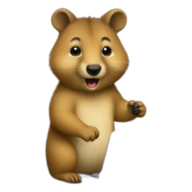 quokka working with laptop sticker